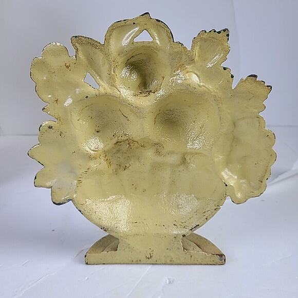 Vintage Cast Iron Handled Fruit Basket Door Stop - Original Paint - Picture 6 of 6